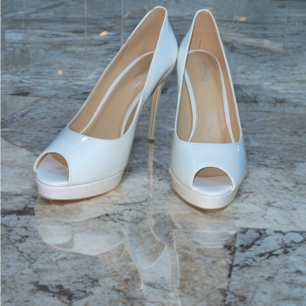 Michael Kors White Stiletto Platform Heels